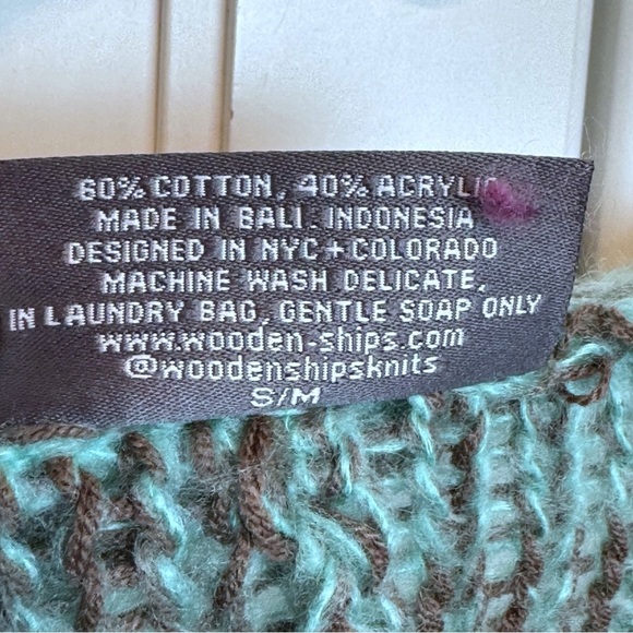 Wooden Ships ELIJA SLOUCHY TOP Green Knit Sweater Size S/M - Picture 11 of 12